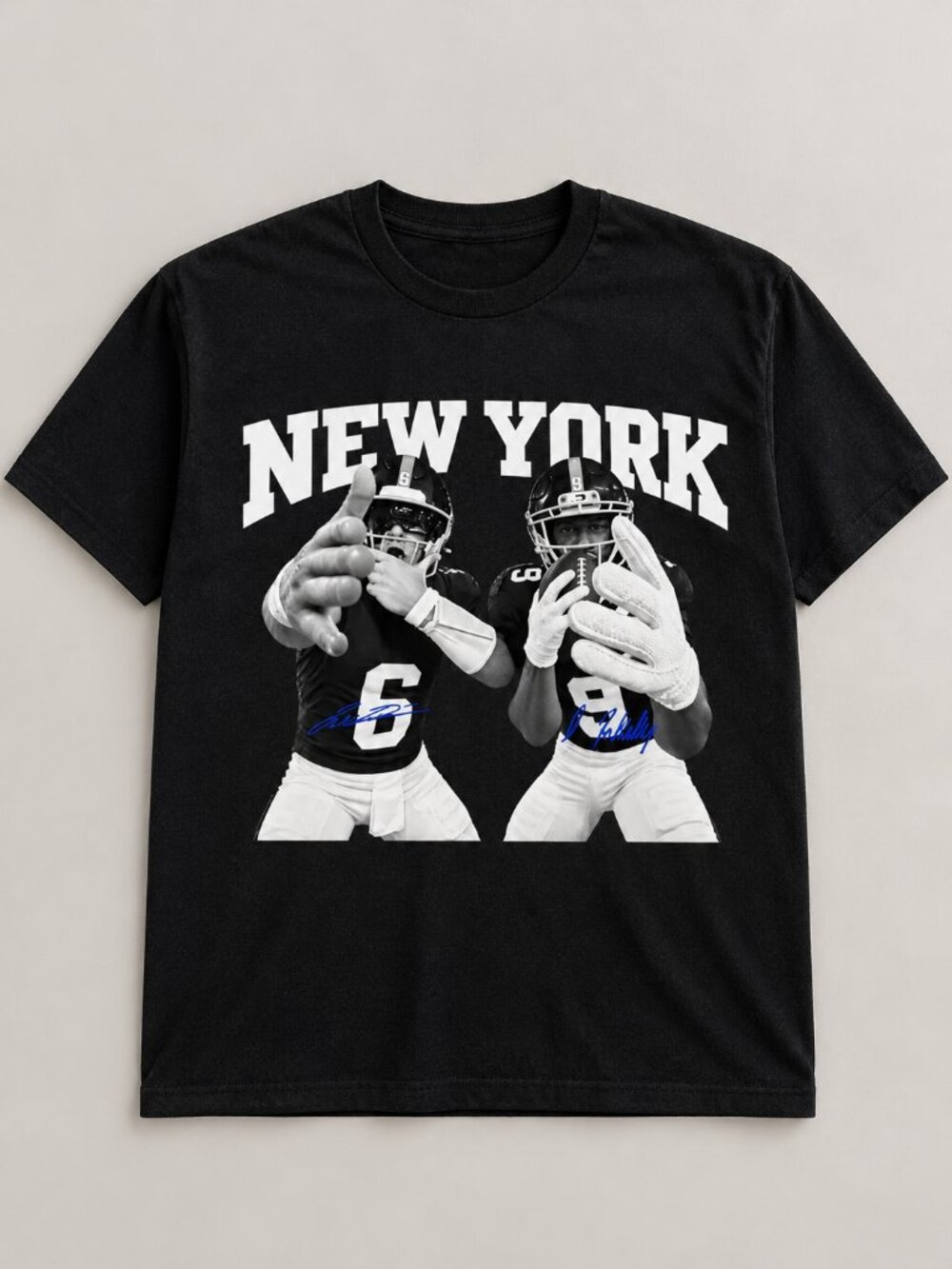New York Football Graphic T-Shirt, Black Vintage Sports Tee